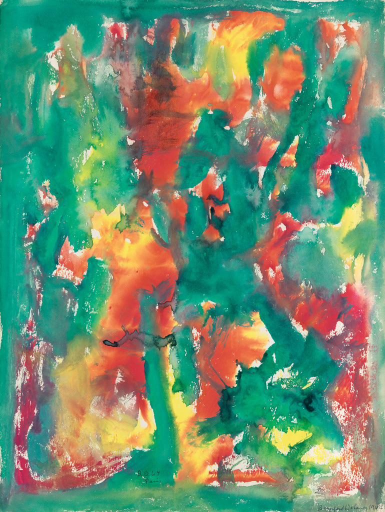 BEAUFORD DELANEY (1901 - 1979) Untitled (Green, Red and Yellow Abstraction).